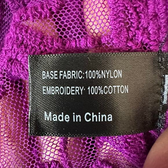 Lane Bryant women’s lace blouse purple sheer romantic whimsy Goth plus size - Picture 5 of 9